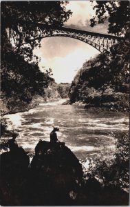 Zimbabwe Victoria Falls The Bridge and Boiling Pot Vintage RPPC C071