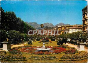 Postcard Moderne Menton Public Garden and St. Agnes mountain