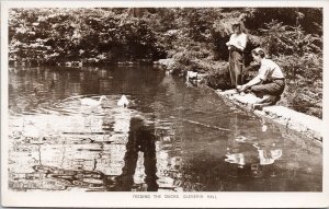 Glenerin Hall Erindale Mississauga Ontario ON Feeding Ducks RPPC Postcard H47