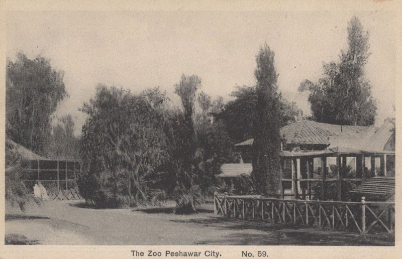 Peshawar Zoo India Antique Rare Indian Postcard