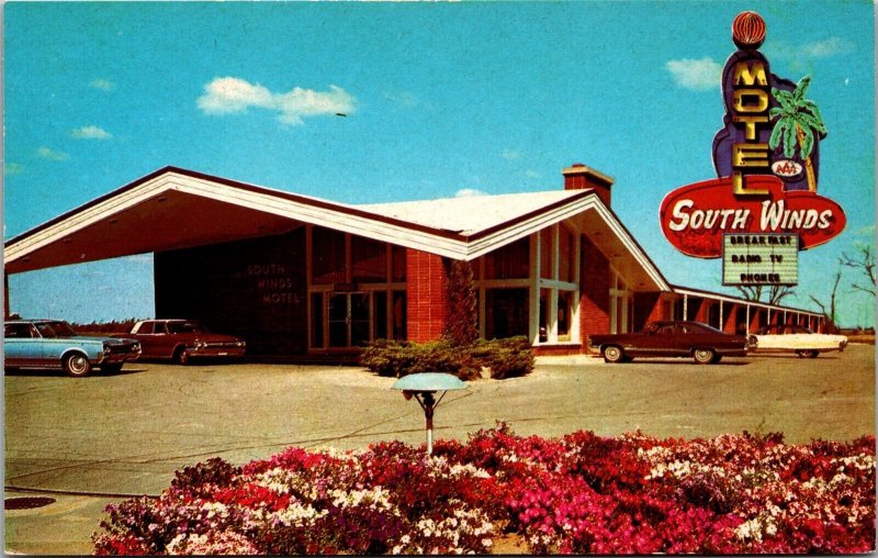 Vtg London Ontario Canada South Winds Motel 1970s Roadside Postcard