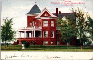 Nebraska Lincoln Fairview Home Of Williams Jennings Bryan 1907