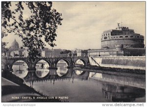 Italy Roma Rome Castel San Angelo Con San Pietro