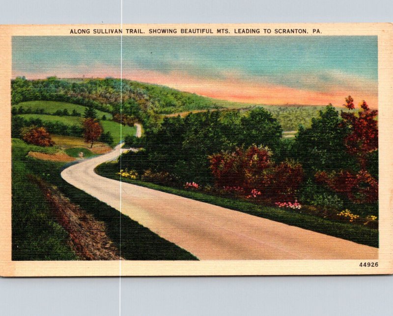 Pennsylvania Scranton Road Scene Along Sullivan Trail Leading To Scranton