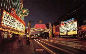 RENO ARCH Harolds Club Street Scene Night Fitzgeralds Casino Vintage Postcard