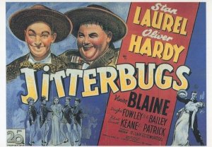 Laurel & Hardy Jitterbug Movie Film Poster Postcard