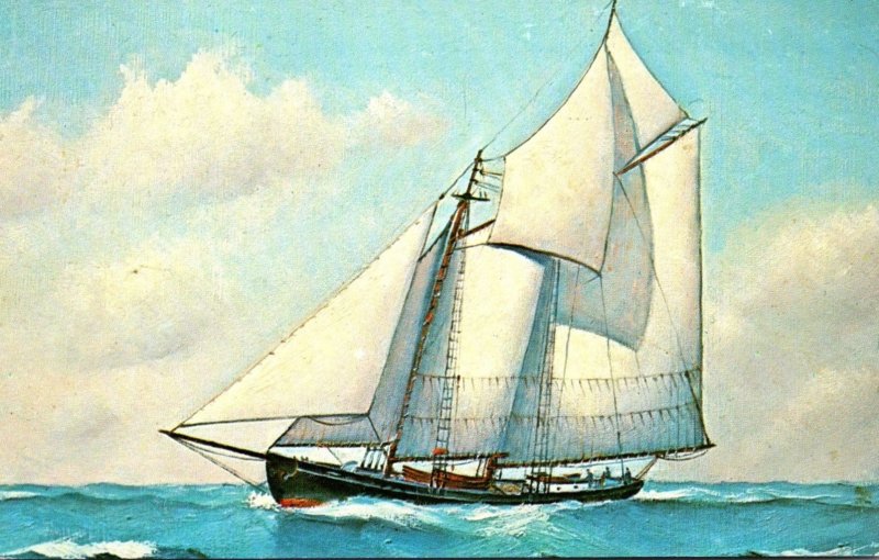 Old Time Fishing Schooner Painting By Cap'n Ellery F Thompson Of Mystic ...