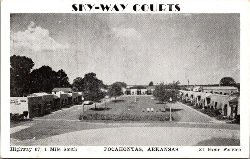 Postcard Sky-Way Courts Motel in Pocahontas, Arkansas~2058