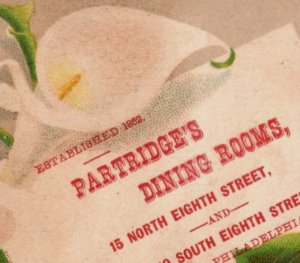 1880s Partridge's Dining Rooms Strawberries Creams Elegant Cakes Ices F105