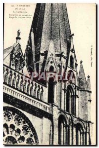 Postcard Old Chartres The Cathedral Pediments the second floor of the old tower