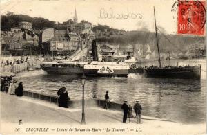 CPA TROUVILLE - Depart du Bateau (475754)