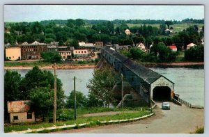 Saint John River, Hartland Covered Bridge, New Brunswick, Vintage Postcard #2