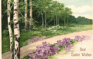 Vintage Postcard 1910's Best Easter Wishes Eastertide Celebration Easter Sunday
