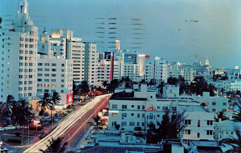 FL - Miami Beach. Collins Avenue at Night