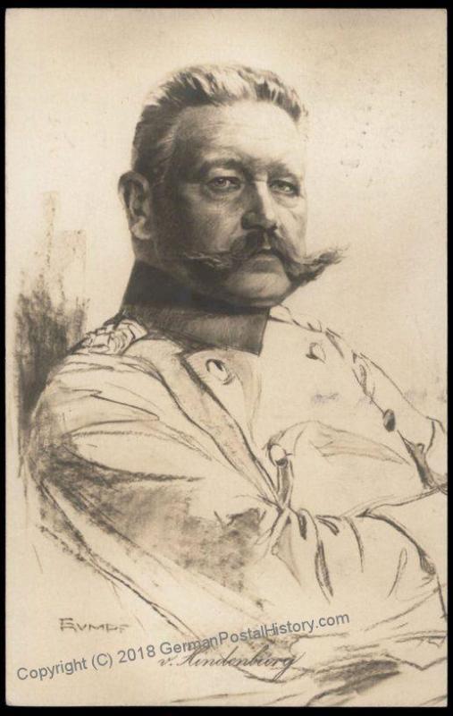 Germany WWI General von Hindenburg Patriotic PPC 70002