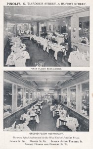 Pinolis Wardour Street Rich Persons Restaurant London Antique Postcard