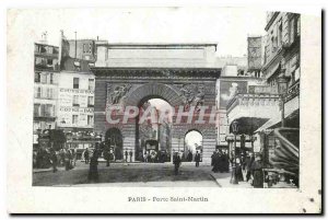 Old Postcard Paris Porte Saint-Martin