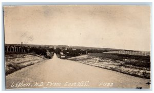 Lisbon North Dakota ND Postcard RPPC Photo View From East Hill 1924 Vintage