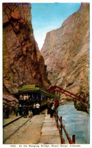 Colorado Train At The Hanging Bridge In The Royal Gorge