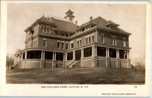 1911 Odd Fellows Home Elkins WV Real Photo Postcard