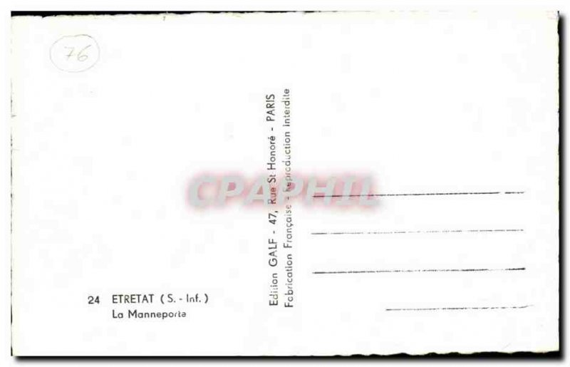 Old Postcard Etretat The Manneporte