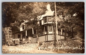 Postcard RPPC Dr Grundmanne - Villa Mexico - Chautauqua Illinois