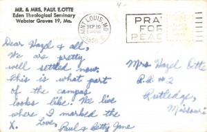 Webster Groves Missouri~Eden Theological Society~Aerial View RPPC 1956