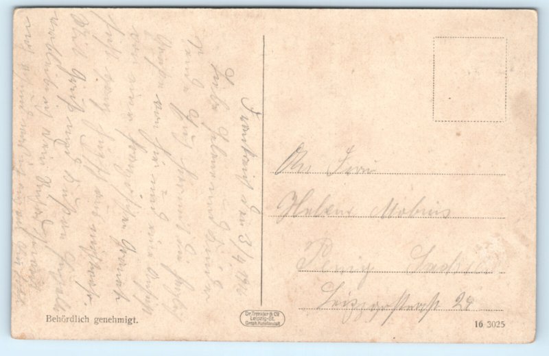 WWI German Army Soldier Artillery Shell Postcard