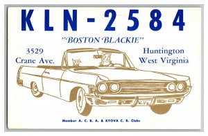 Postcard QSL Radio Card From Huntington West Virginia KLN-2584