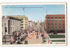 Cheyenne Wyoming WY Postcard 1930 Capitol Avenue During Frontier Days