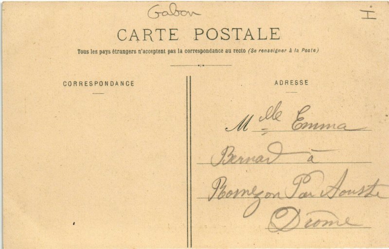 PC CPA GABON, OGOOUÉ, DÉBARCADÉRE DU BOIS, Vintage Postcard (b21744)