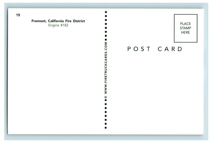 Fire Station Engine #182 Fremont, CA. Vintage Postcard P87