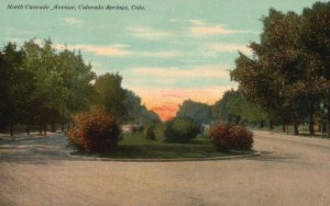 Vintage Postcard North Cascade Avenue Circle Landmark Colorado Springs Colorado