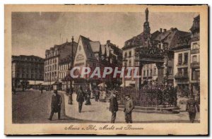 Old Postcard Mainz Rh Markt Mit Brunnen