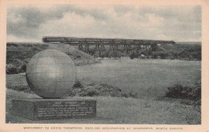 Postcard Monument David Thompson English Geographer Verendrye North Dakota