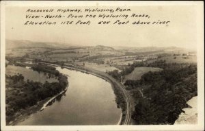 Wyalusing PA Roosevelt Highway Air View Real Photo RPPC Vintage Postcard
