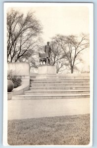 Chicago Illinois IL Postcard RPPC Photo Lincoln Statue c1910's Posted Antique