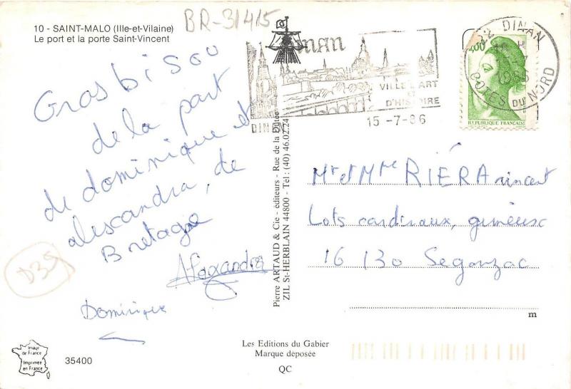 BR31415 Saint malo Le Port et la Porte Saint Vincent france