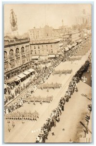 c1914-1918 WWI US Army Soldier Patriotic Parade San Diego CA RPPC Photo Postcard