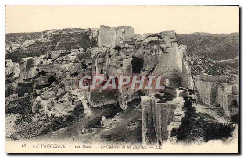Old Postcard Provence Les Baux Chateau and the Alpilles