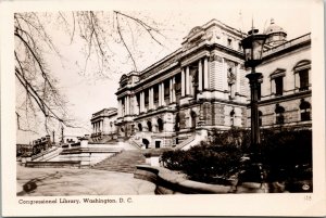 Vtg Washington DC Congressional Library RPPC Real Photo Mainzer 1940s Postcard