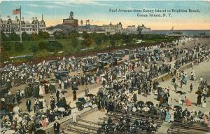 Brighton Beach California 1916 Surf Avenue Coney Island Finkelstein postcard 101