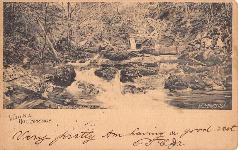 Hot Springs Virginia Lower Cascades Scenic View Antique Postcard K73539