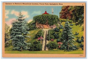 Entrance To Barney's Mausoleum Location Forest Park Springfield MA Postcard