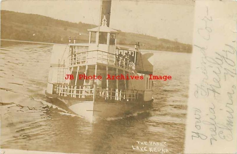 Crooked Lake Navigation Co, RPPC, Steamer Yates, Lake Keuka, NY, Harris Photo