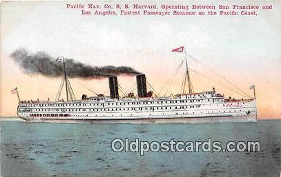 Pacific Nav Co SS Harvard Pacific Coast, San Francisco USA Ship Unused 