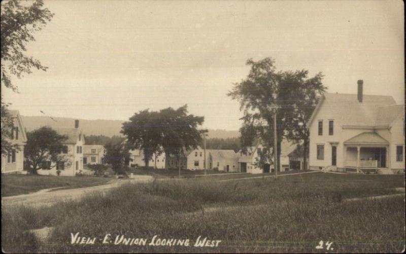 East Union ME Looking Westc1910 Real Photo Postcard