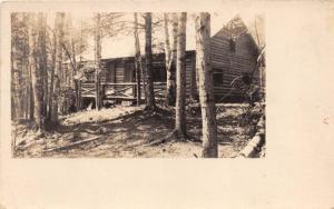 ROCKWOOD MAINE  LOG HOME OR CABIN REAL PHOTO POSTCARD c1925