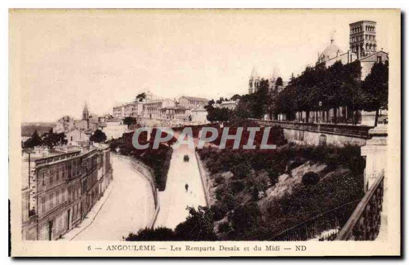 Postcard Old Angouleme Desaix Remparts and south