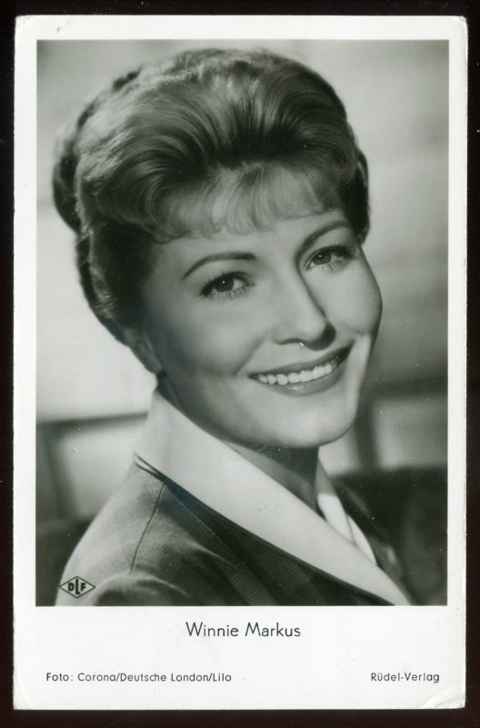 h2257 - WINNIE MARKUS 1950s German Film & TV Actress. Real Photo Postcard